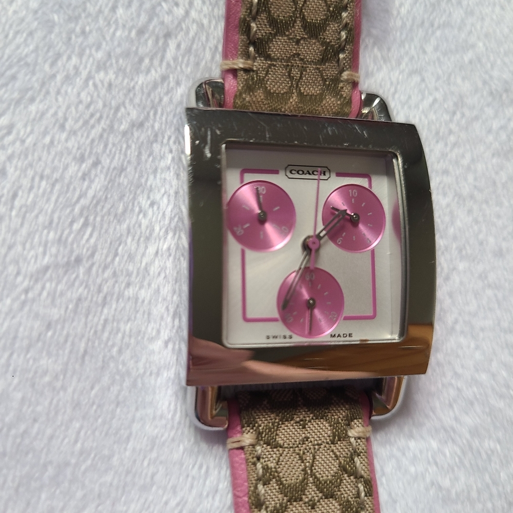 Coach Women's Logo Strap Stainless Steel Chronograph Watch - Picture 3 of 4